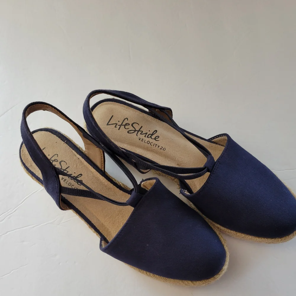 Life Stride Canvas Navy Espadrilles - Picture 5 of 5